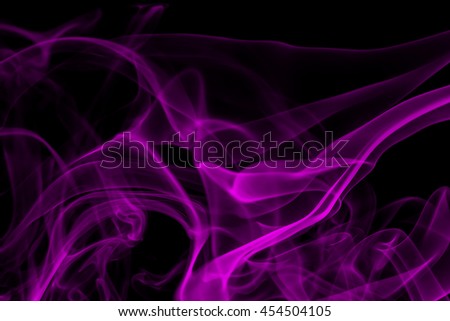 Pink smoke abstract on black background, movement of pink smoke, darkness concept