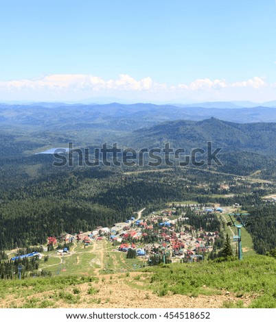 Scenic panorama view from the top of mountain