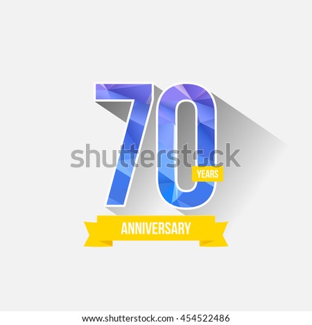 70 Years Anniversary with Low Poly Design
