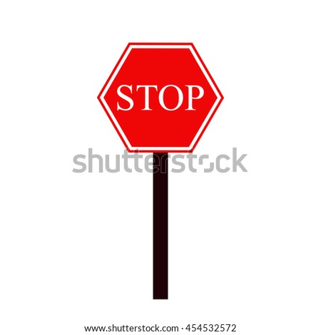 Vector Stop Sign Red isolated on white background