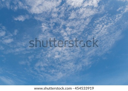 White fluffy clouds in the blue sky, Bangkok on Jul 19, 2016