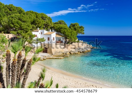 Cala Gat at Rajada, Mallorca - beautiful beach and coast Royalty-Free Stock Photo #454578679