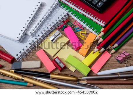 Stationery, office and student accessories for study