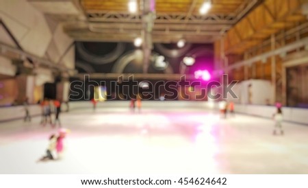 Blurred or de focus ice skate hall