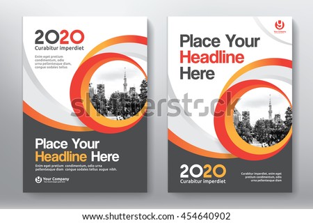 Orange Color Scheme with City Background Business Book Cover Design Template in A4. Can be adapt to Brochure, Annual Report, Magazine,Poster, Corporate Presentation, Portfolio, Flyer, Banner, Website