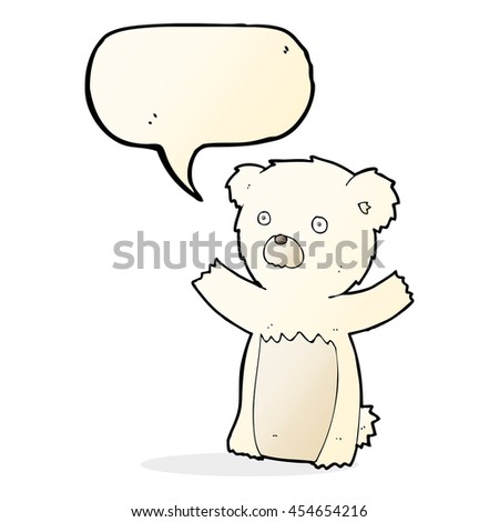 cartoon polar bear cub with speech bubble