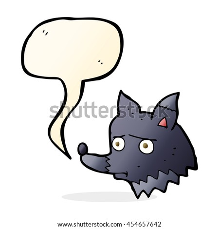 cartoon unhappy dog with speech bubble