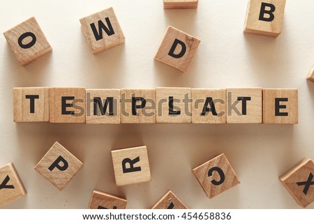text of TEMPLATE on cubes

