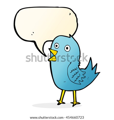 cartoon bluebird with speech bubble