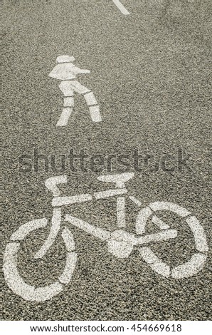 Road and traffic signs and symbols / Sign and symbols / Safety signs for both pedestrian and drivers of vehicles including motorcycles and bicycles