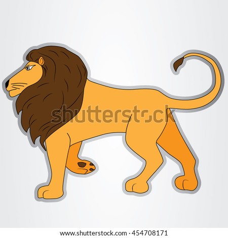 Vector illustration of the cartoon lion.