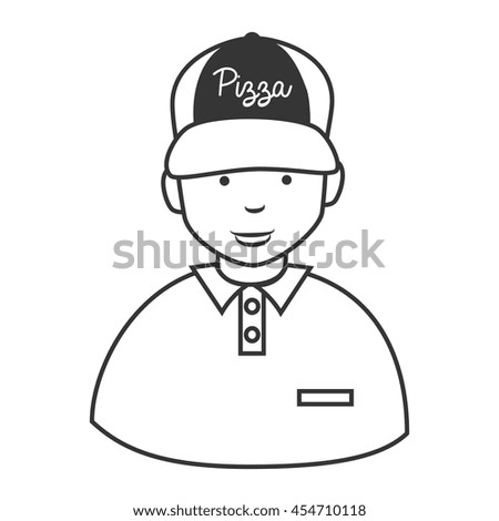 Pizza guy hat , isolated flat icon cartoon