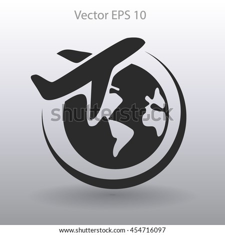 Flat flight  icon. Vector
