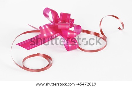 Picture of bow for the decoration of gifts on a white background