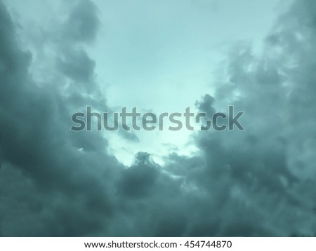 Blue Sky with Cloud Background, Vintage Style