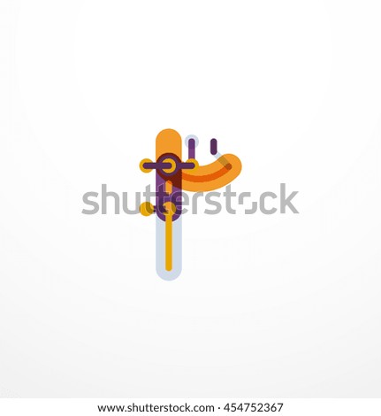 Linear business logo letter. Alphabet initial letters company name concept. Flat thin line segments connected to each other.