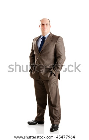 Middle-aged businessman portrait isolated on white background