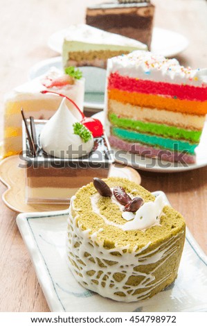 Assortment of pieces of cake, isolated on white