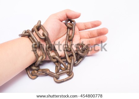 Rusty Old Chains bind hand
