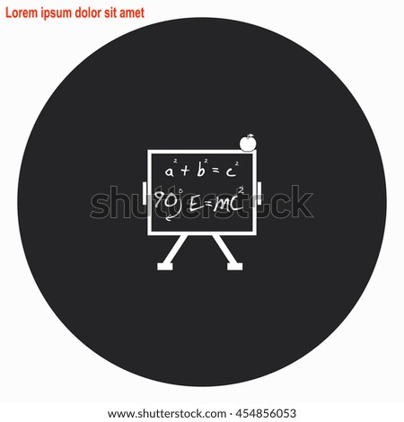 Science web icon. Gray circle button with white illustration.