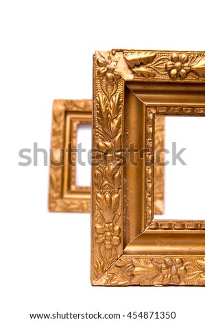 Vintage golden frames with blank space