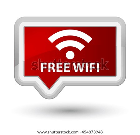 Free wifi red banner button