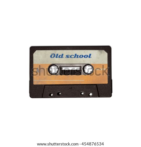 Audio cassette. Retro image