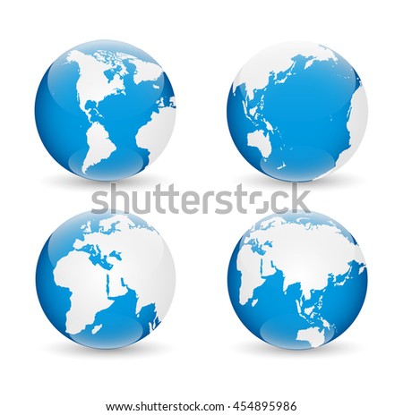 Vector Earth globe set