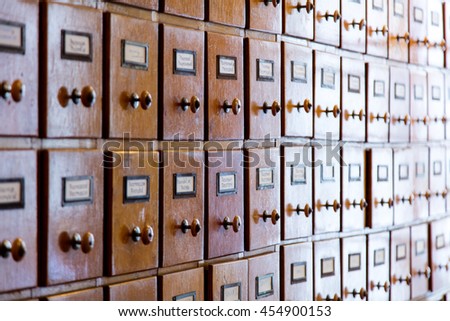 photo of the file catalog in library in university in Poland