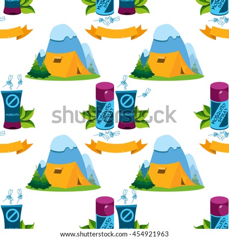 Seamless pattern travel theme. Vacation, travel, mountain climbing, active sport, hobby design surface.