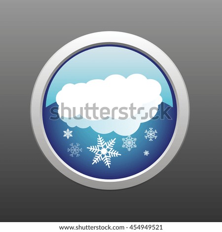 Vector illustration of cloud with snowflakes