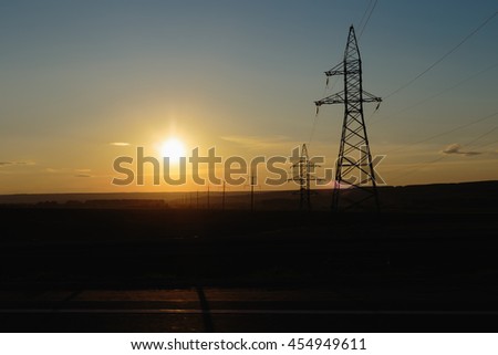 electric main on a sunset