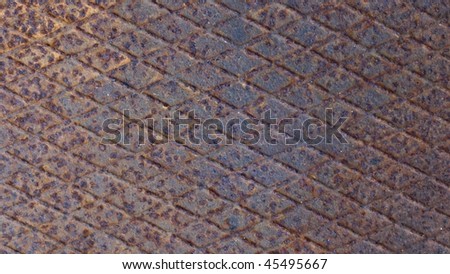 Rusted diamond steel plate useful as a background