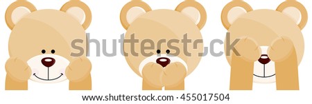 Three faces teddy bears