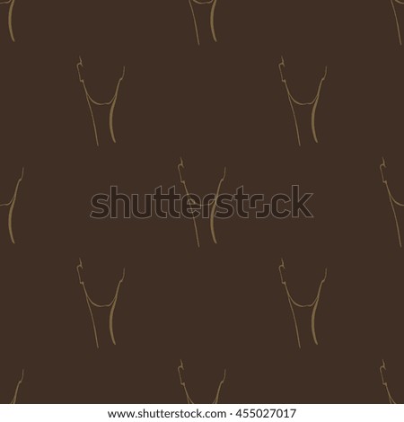 Linear face and female neck. Beige on a brown background. Seamless pattern. Vector. Fabric. Packing.