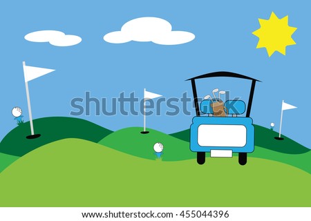Blue Golf Cart Scene