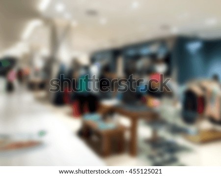 Abstract blur luxury retail and shopping mall interior for background