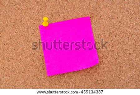 Post it notes on cork board