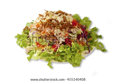 spicy tuna salad.isolate background
