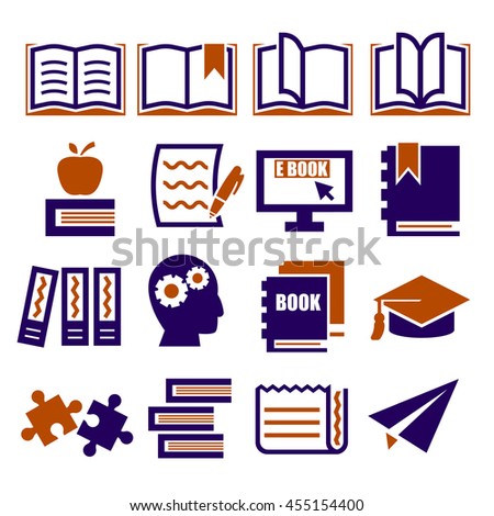 read, reading, book icon set