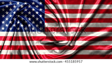 American Flag - waving fabric background