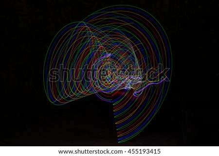 Light Painting, Photography in the forest at night
