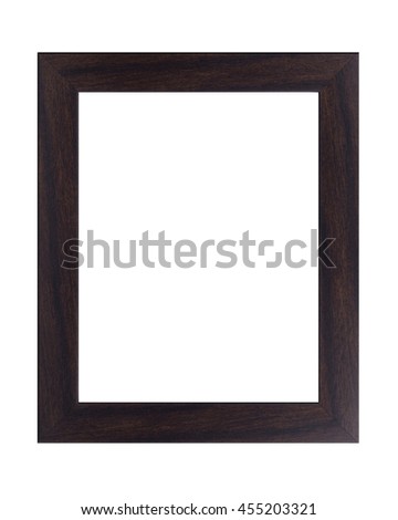 Vintage wooden frame isolated on white with clipping path