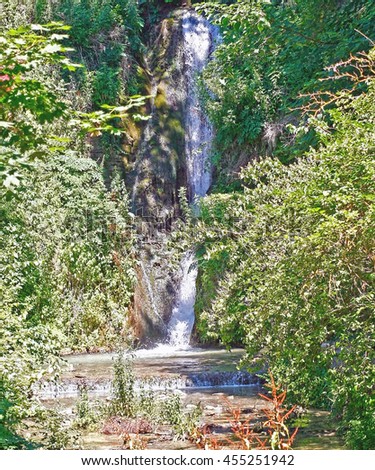 Beautiful waterfall in Balchik botanical garden, Bulgaria