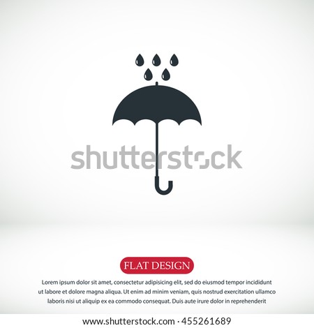 Umbrella and rain drops icon