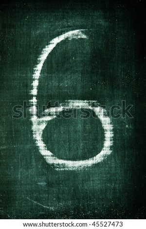 number written with a chalk on a blackboard