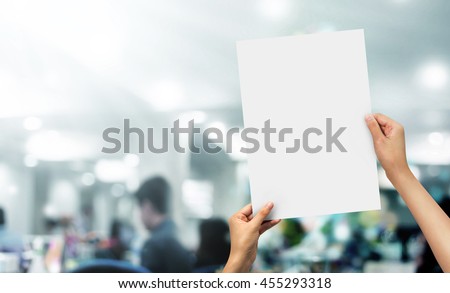 hand holding paper at office, contract documents concept, for rent concept.