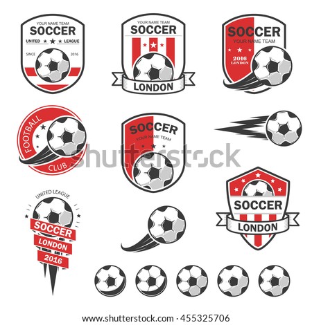Set of football logos. Royalty-Free Stock Photo #455325706