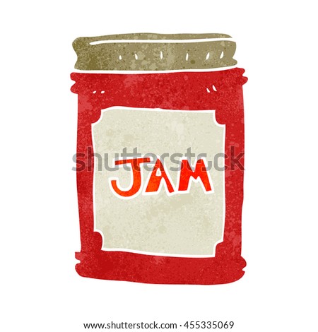 freehand retro cartoon jam jar