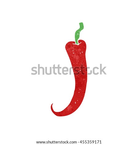 freehand retro cartoon chili pepper